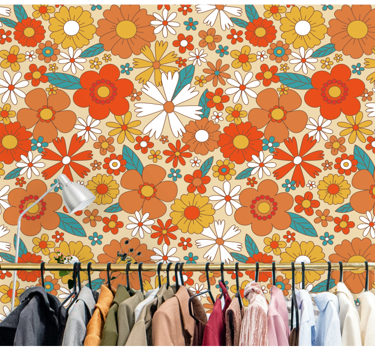 Tapisserie fleur motif floral vibrant - TenStickers
