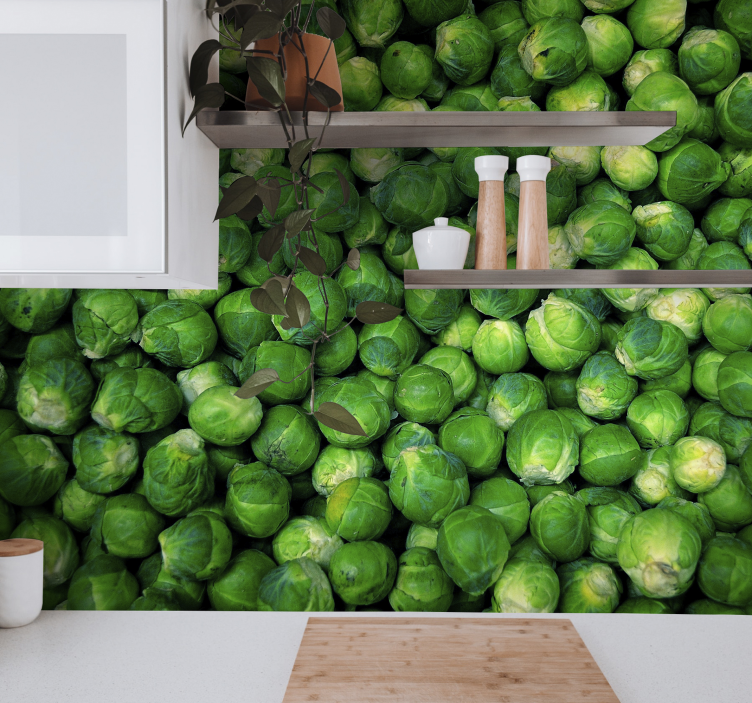 Papier peint cuisine choux de Bruxelles - TenStickers