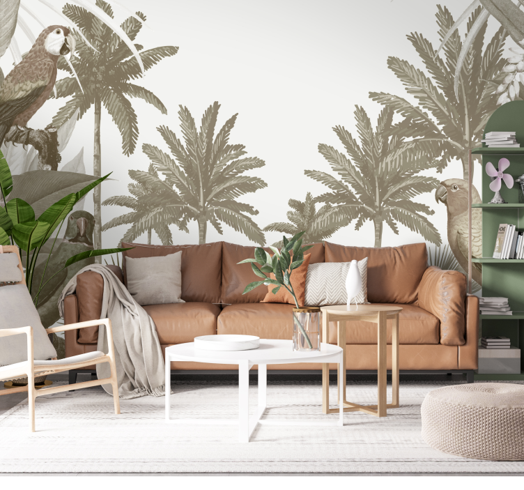 Tapisserie jungle faune tropicale vintage - TenStickers