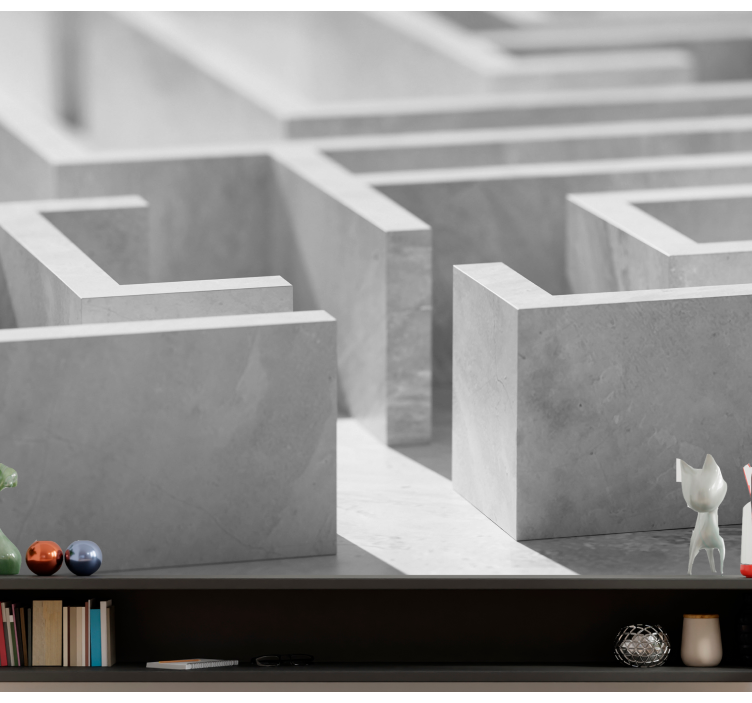 Tapisserie abstraite détails de structure en labyrinthe - TenStickers