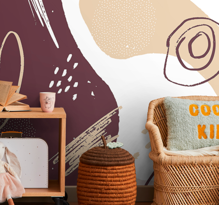 Tapisserie abstraite formes géométriques abstraites - TenStickers