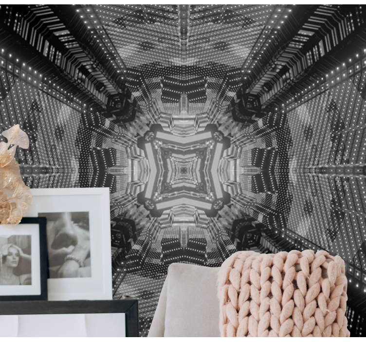 Tapisserie abstraite motifs géométriques complexes - TenStickers