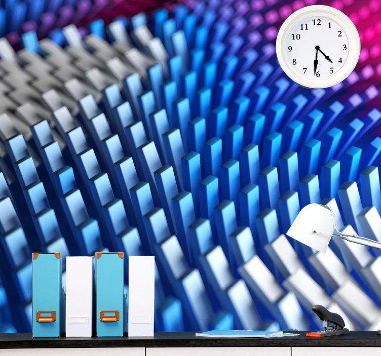 Tapisserie abstraite vagues géométriques texturées - TenStickers