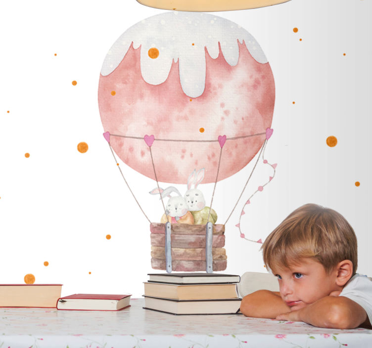Tapisserie amour aventure du lapin ballon - TenStickers