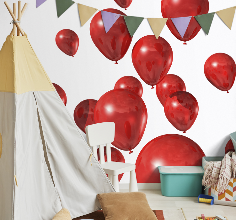 Tapisserie amour ballons rouges festifs - TenStickers