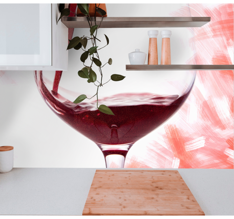 Tapisserie amour éclaboussure de verre à vin - TenStickers