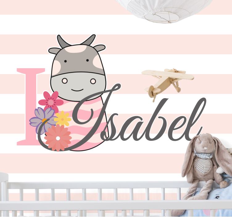 Tapisserie amour j'aime la vache - TenStickers