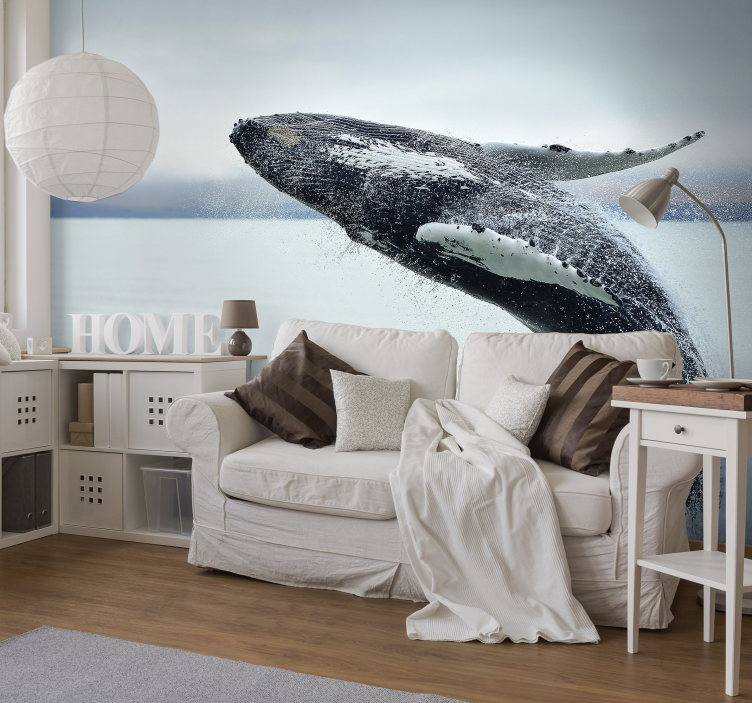 Tapisserie animaux baleine qui saute - TenStickers
