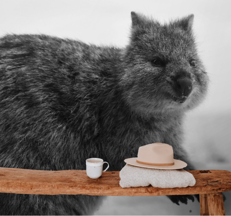 Tapisserie animaux expression de wombat en gros plan - TenStickers