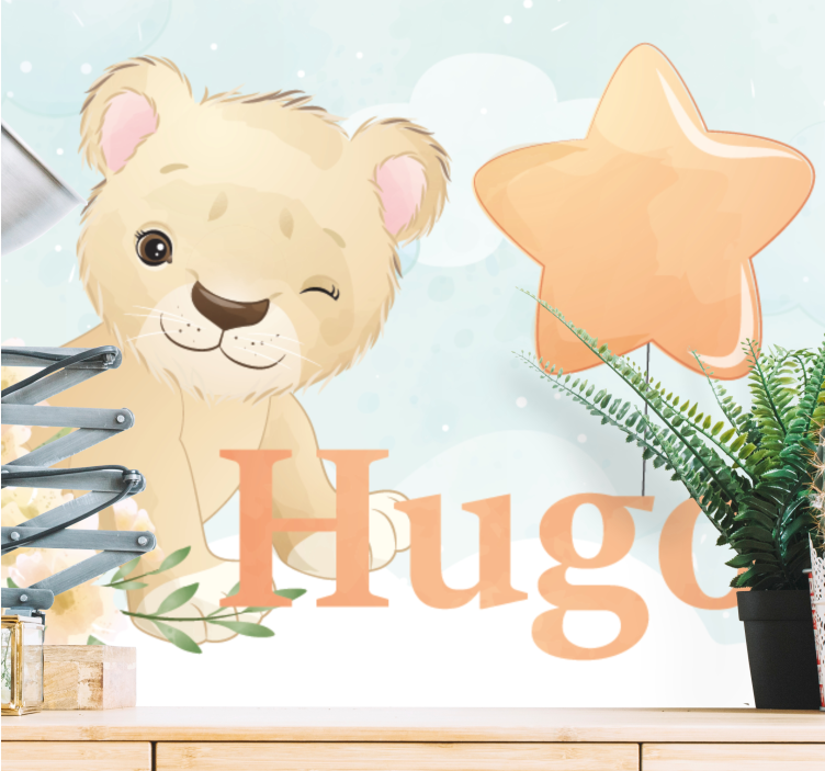 Tapisserie animaux personnage de lion mignon - TenStickers