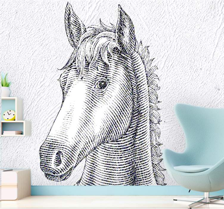 Tapisserie animaux portrait élégant de cheval - TenStickers