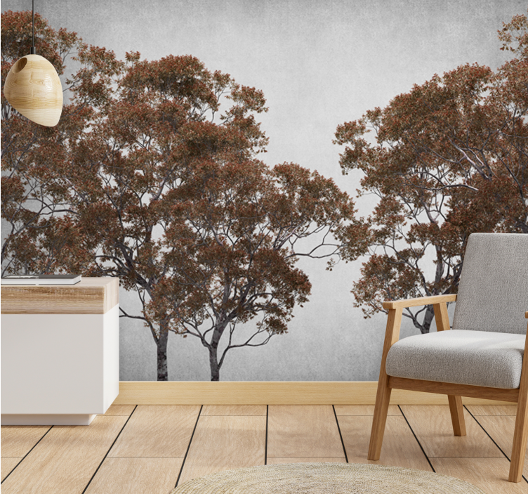 Tapisserie arbre silhouette rustique - TenStickers