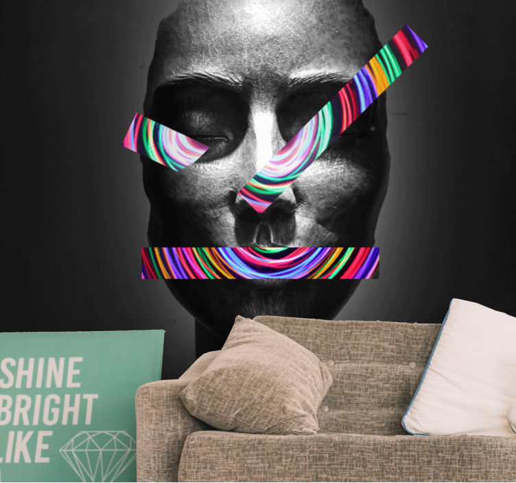 Tapisserie art visages abstraits - TenStickers