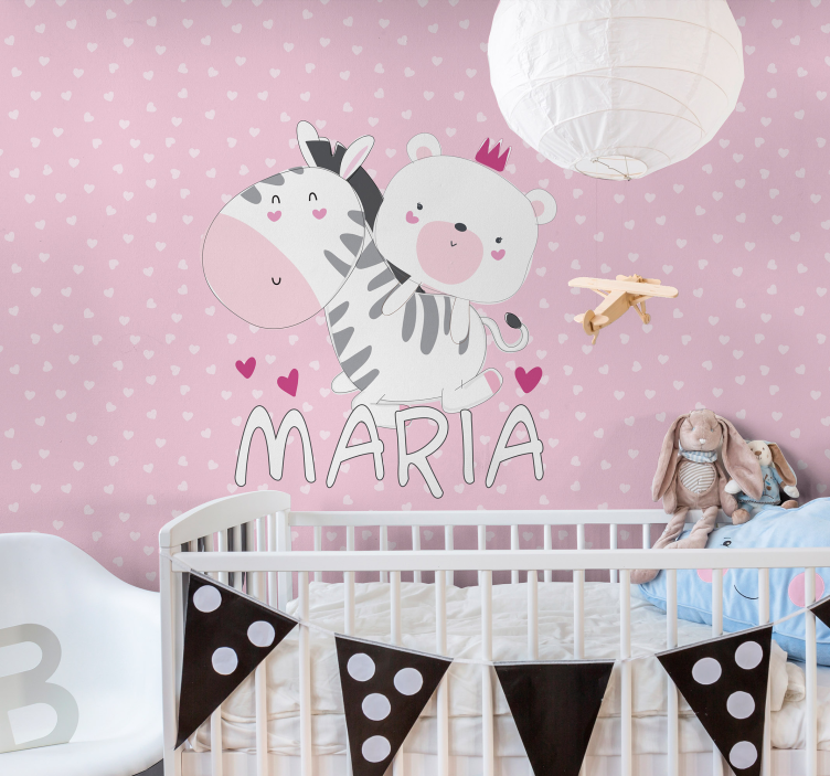 Tapisserie chambre enfant amis animaux mignons - TenStickers