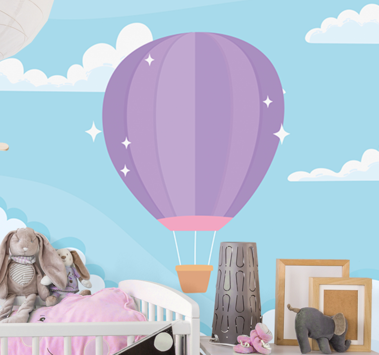 Tapisserie chambre enfant ballons à air chaud ludiques - TenStickers