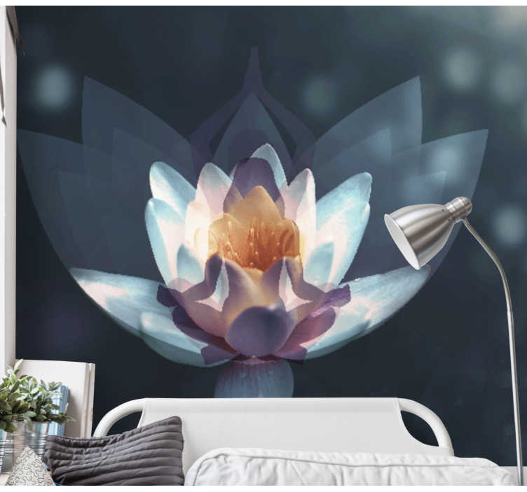 Tapisserie coquelicots motif de fleur de lotus - TenStickers
