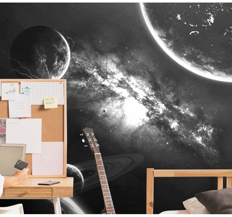 Tapisserie espace exploration des galaxies - TenStickers
