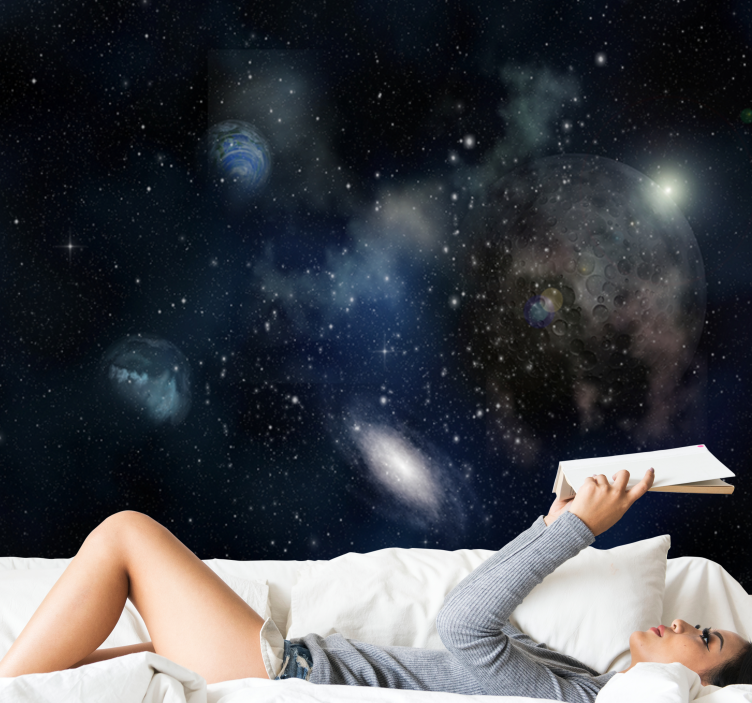 Tapisserie espace scène d'exploration galactique - TenStickers