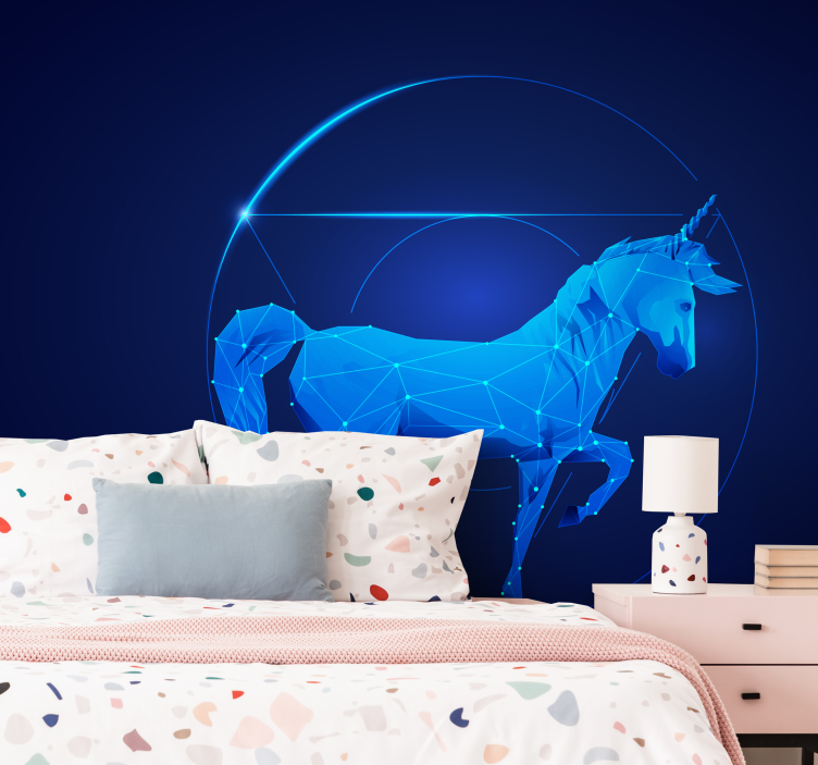 Tapisserie fantaisie design licorne géométrique - TenStickers
