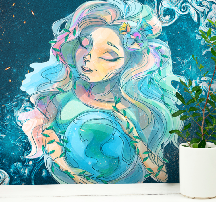 Tapisserie fantaisie gardien enchanteur de la terre - TenStickers