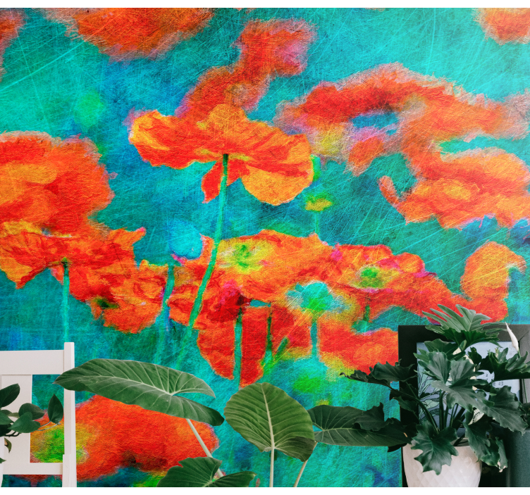 Tapisserie fleur affichage floral vibrant - TenStickers