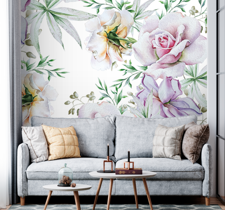 Tapisserie fleur belle composition florale - TenStickers