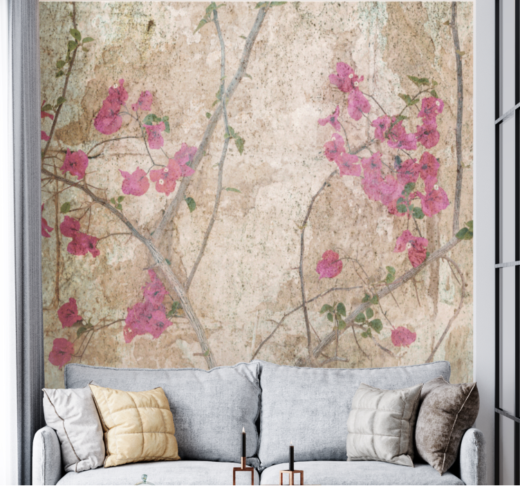 Tapisserie fleur bougainvillier rose en fleurs - TenStickers