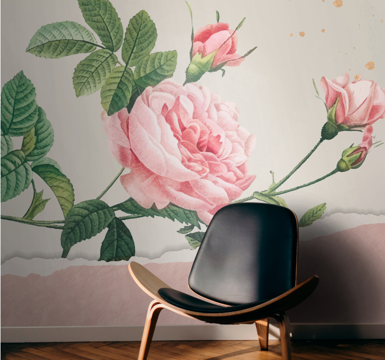 Tapisserie fleur bouquet de roses roses - TenStickers