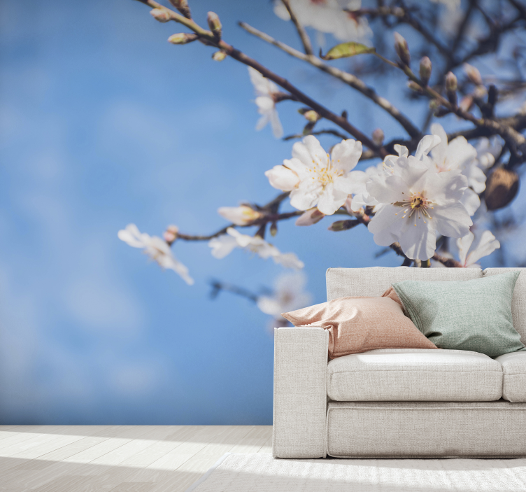 Tapisserie fleur branches fleuries - TenStickers