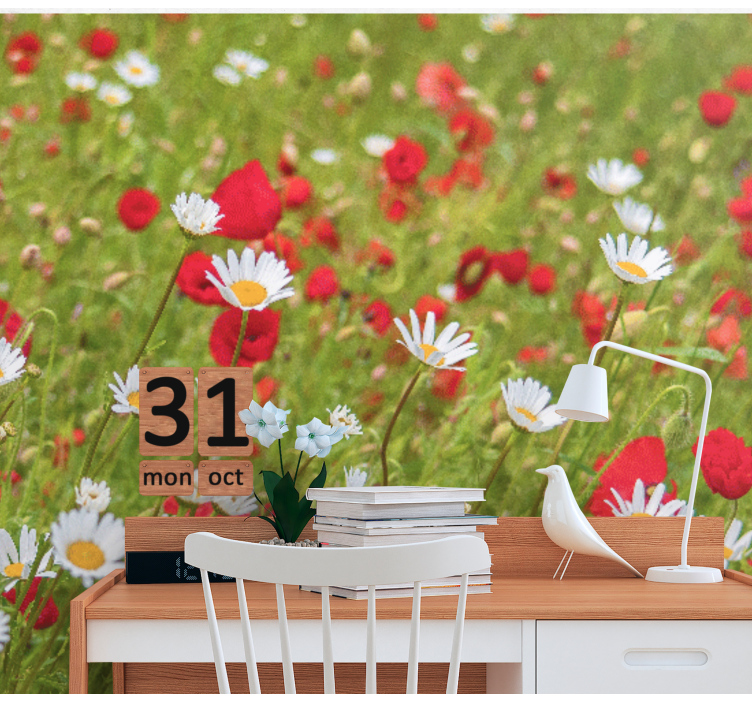 Tapisserie fleur champ de fleurs vibrant - TenStickers