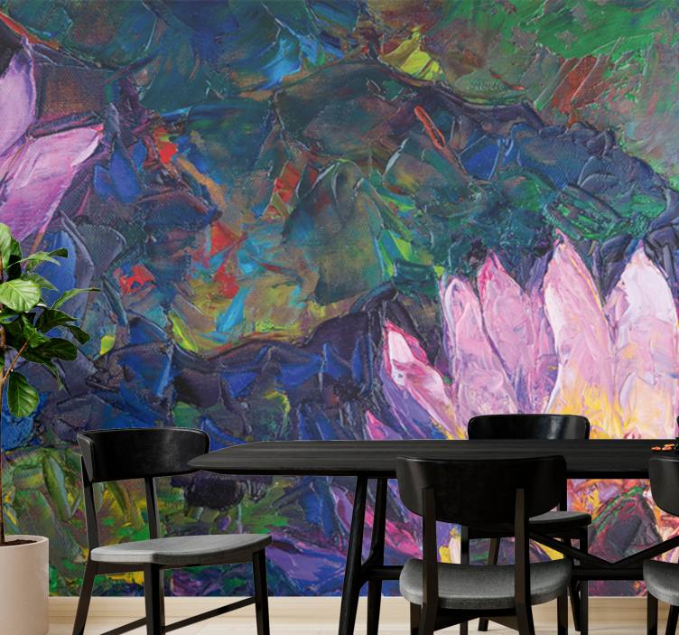 Tapisserie fleur fleur de lotus abstraite - TenStickers