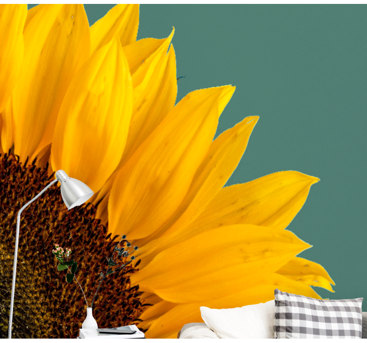 Tapisserie fleur gros plan de tournesol - TenStickers