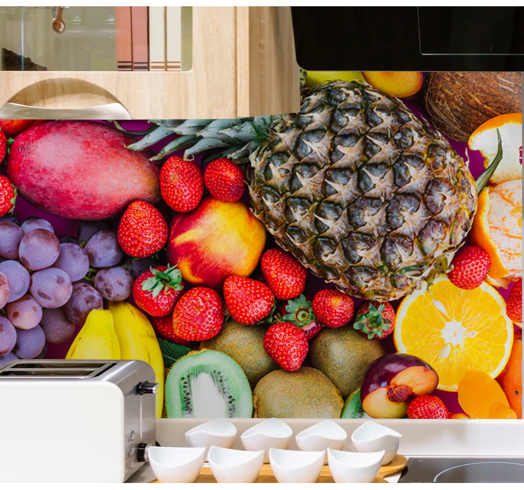 Tapisserie fleur méli-mélo de fruits éclatants - TenStickers