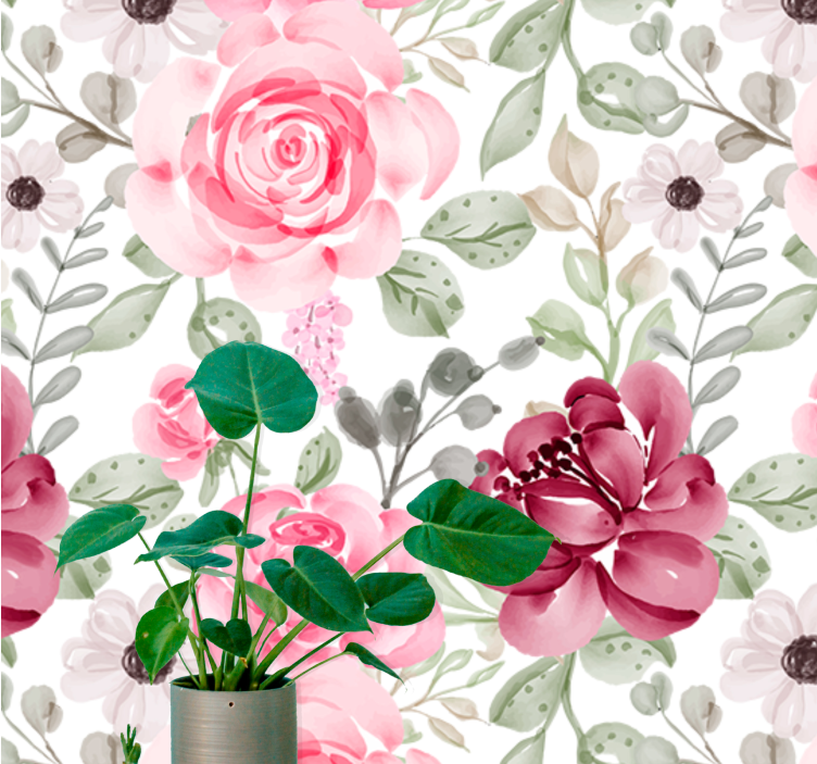 Tapisserie fleur motif floral en fleurs - TenStickers