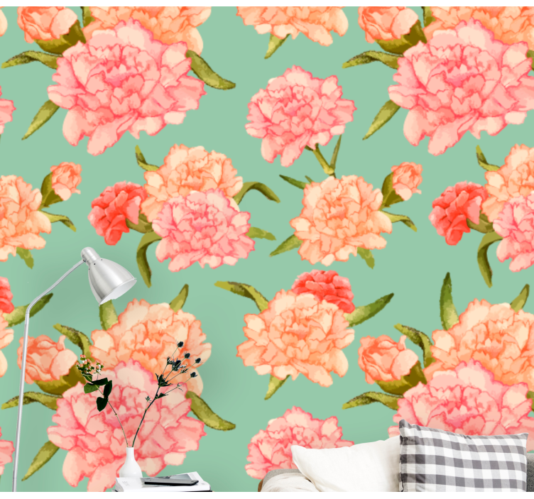 Tapisserie fleur motif floral pivoine - TenStickers