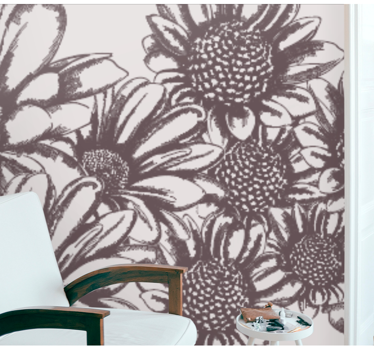 Tapisserie fleur motif marguerite - TenStickers