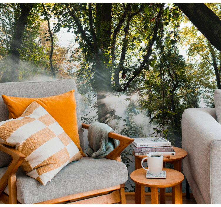 Tapisserie forêt ambiance paisible de forêt - TenStickers