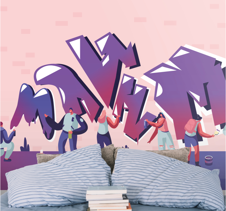 Tapisserie graffiti art créatif d'expression urbaine - TenStickers