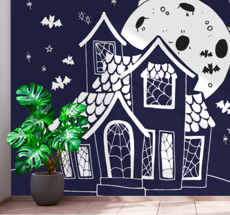 Tapisserie halloween maison hantée effrayante - TenStickers