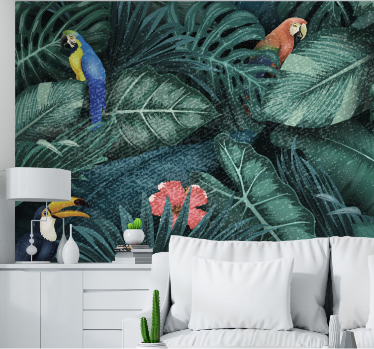 Tapisserie jungle paradis tropical luxuriant - TenStickers