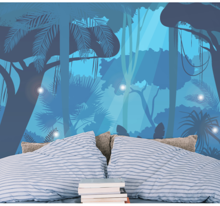 Tapisserie jungle verdure tropicale vibrante - TenStickers