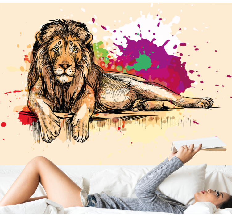 Tapisserie lion image de lion majestueux - TenStickers