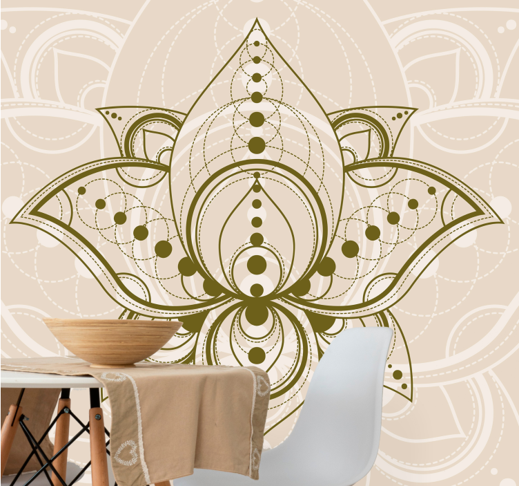 Tapisserie mandala design lotus élégant - TenStickers