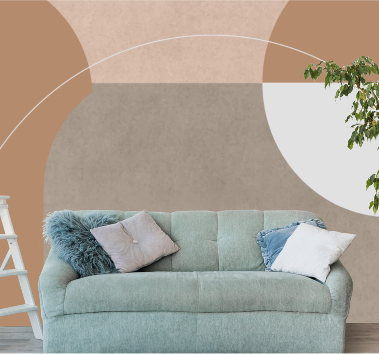 Tapisserie moderne composition de formes géométriques - TenStickers