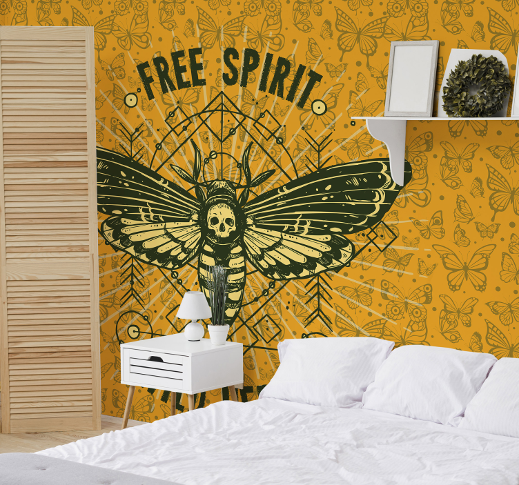 Tapisserie moderne papillon de nuit esprit libre - TenStickers