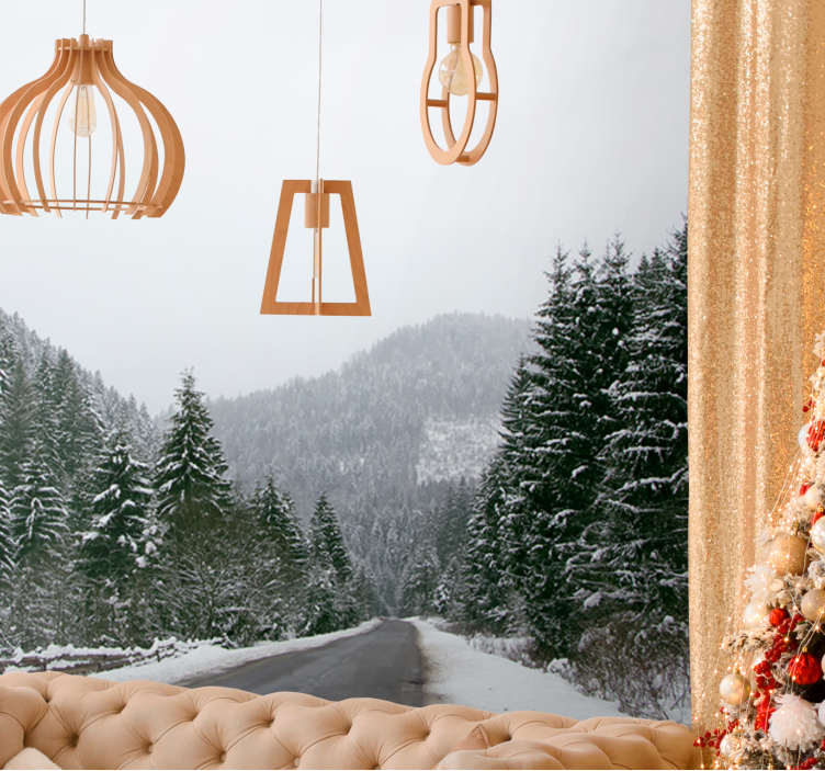 Tapisserie montagne paysage montagnard glacé - TenStickers