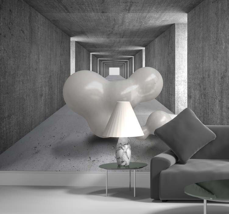 Tapisserie abstraite formes abstraites 3d - TenStickers