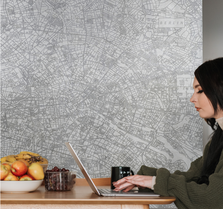 Tapisserie murale berlin carte détaillée de berlin - TenStickers
