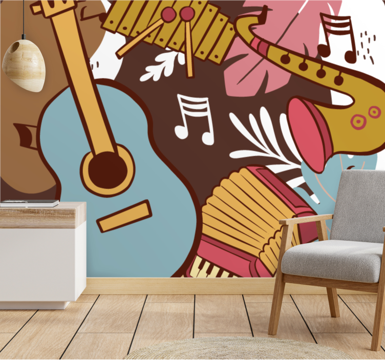 Tapisserie musique arrangement d'instruments de musique - TenStickers