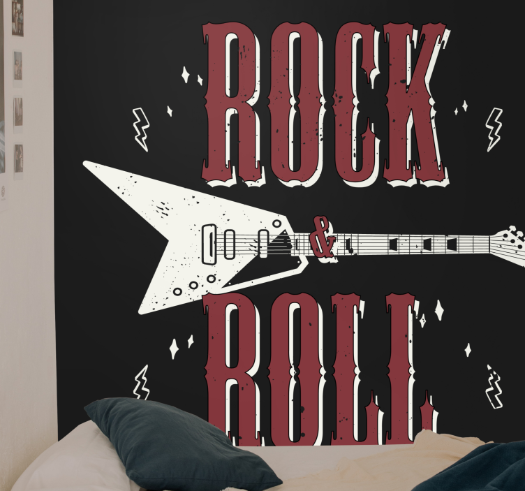 Tapisserie musique design guitare rock - TenStickers